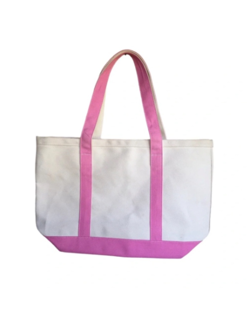 Bloomingdale's Cream and Pink Canvas tote bag NWT